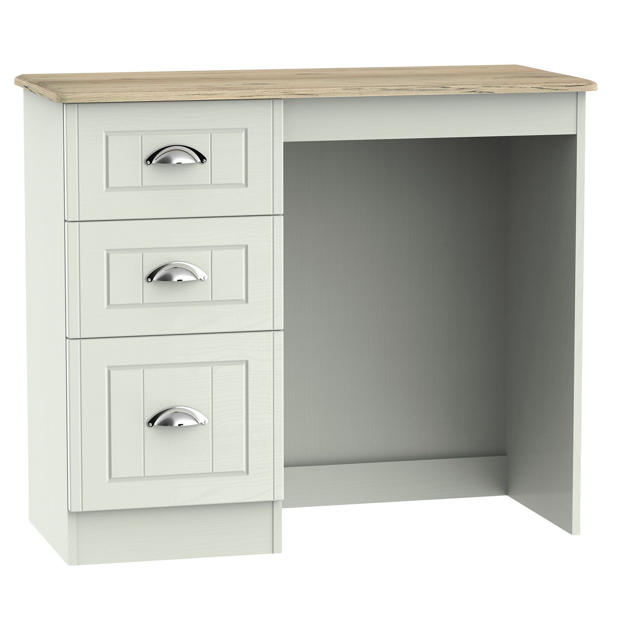 Como Ready assembled Grey oak effect 3 Drawer Dressing table (H)800mm (W)930mm (D)410mm