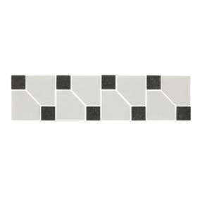 Comoey Black & white Natural stone Border tile, (L)320mm (W)80mm