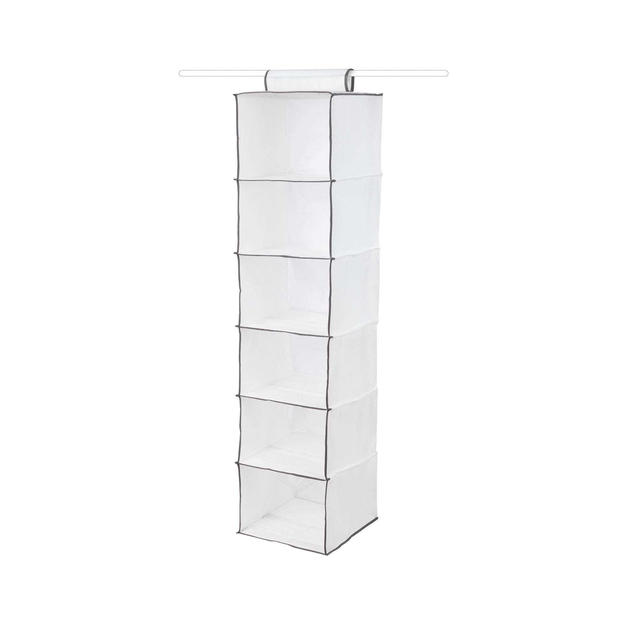 Compactor White Fabric 6 tier Shoes Hanging wardrobe organiser