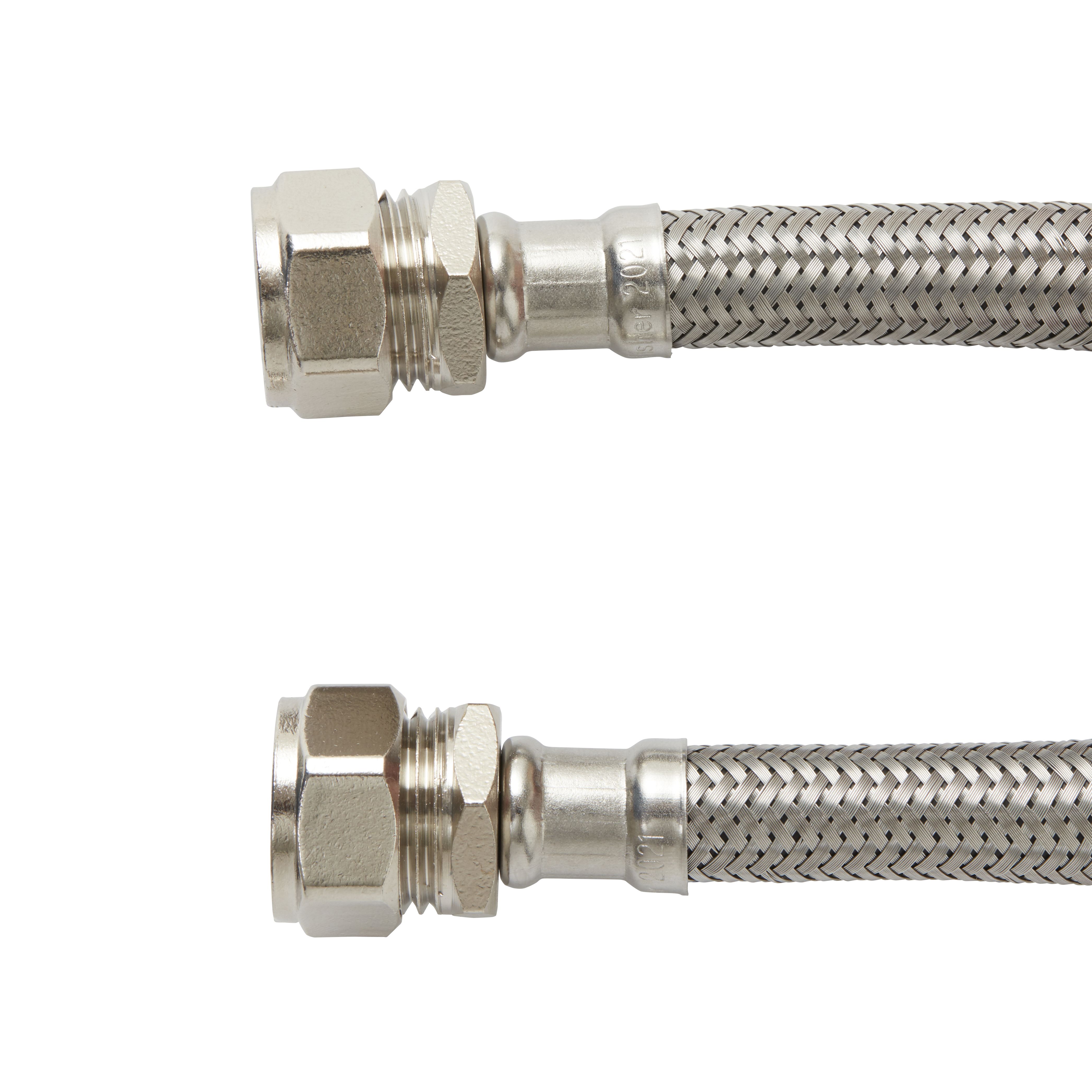 Compression Natural Flexible Hose 428207-WNP, (L)0.5m 10mm x (Dia)15mm