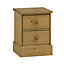 Compton Pine effect 2 Drawer Bedside chest (H)547mm (W)415mm (D)400mm