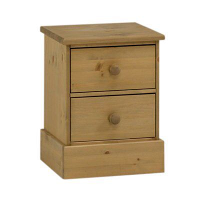 Compton Pine effect 2 Drawer Bedside chest (H)547mm (W)415mm (D)400mm