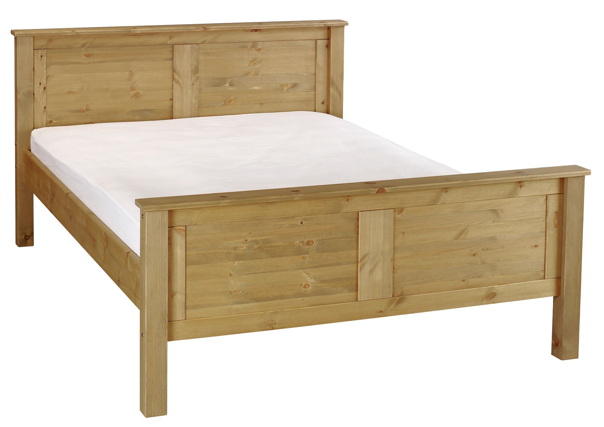 Compton Stained pine oak effect Wooden Double Bed frame