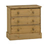 Compton Waxed Pine effect Pine 3 Drawer 3 over 4 Chest of drawers (H)739mm (W)755mm (D)400mm