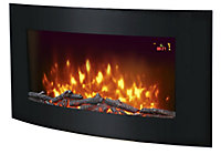 Contemporary 2kW Black Cast iron effect Electric Fire