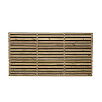 Contemporary 3ft Wooden Fence panel (W)1.8m (H)0.9m, Pack of 3