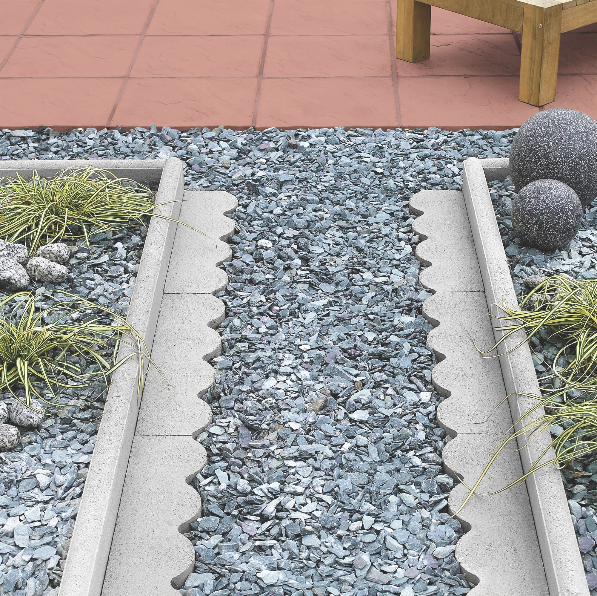 Contemporary Double sided Grey Paving edging (H)150mm (T)50mm