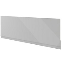 Contemporary Gloss Grey Rectangular Front Bath panel (H)51cm (W)170cm