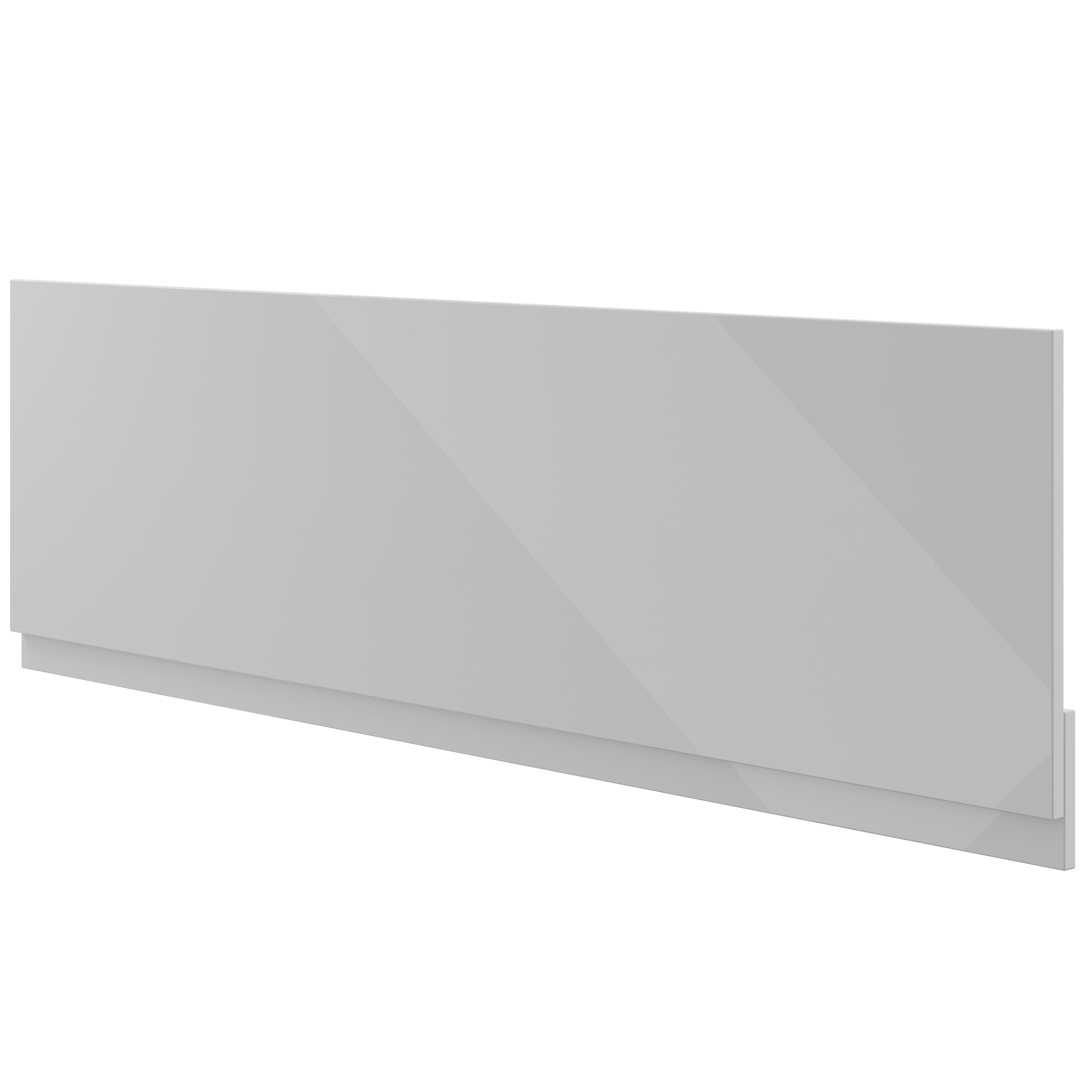 Contemporary Gloss Grey Rectangular Front Bath panel (H)51cm (W)170cm