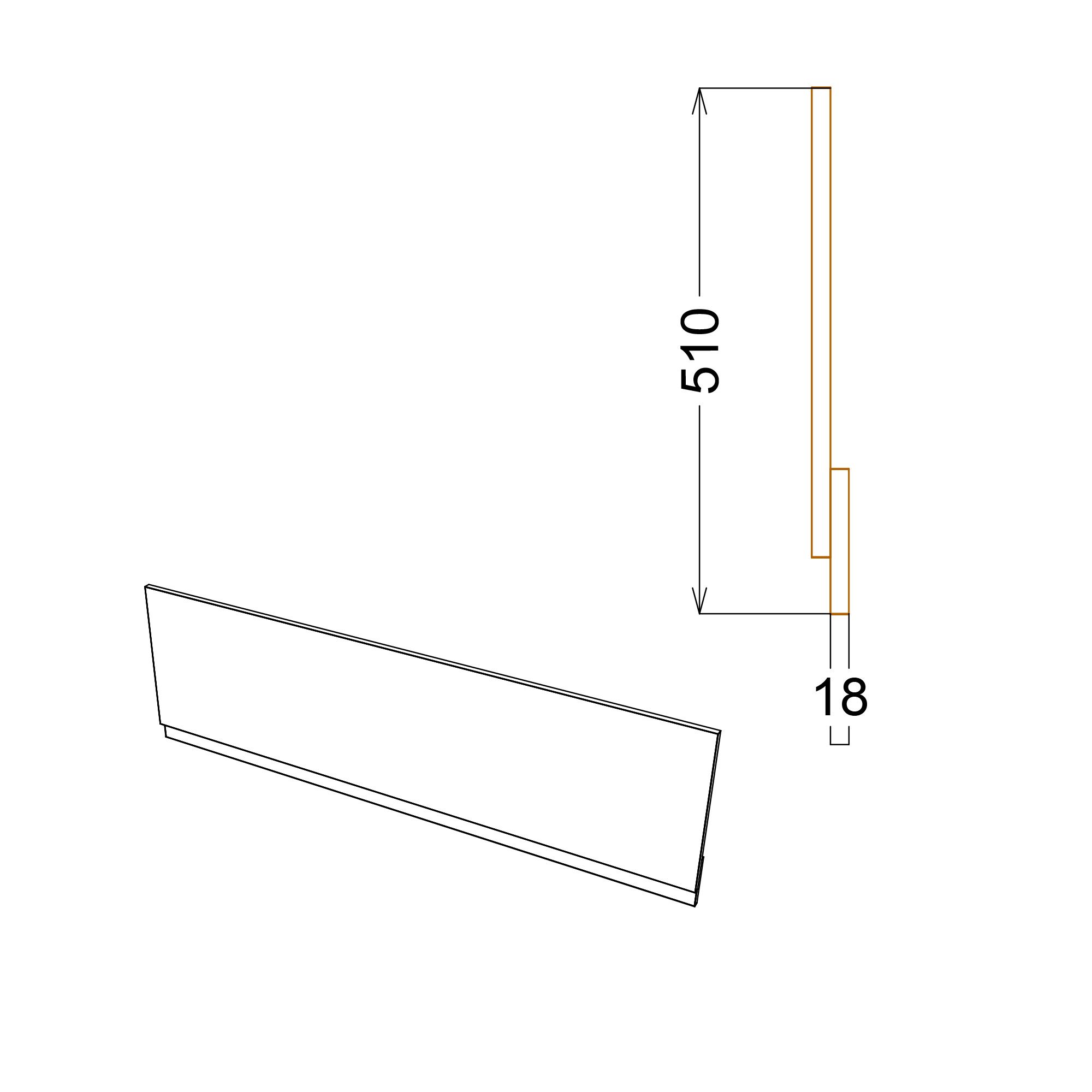 Contemporary Gloss White Rectangular Front Bath panel (H)47cm (W)170cm