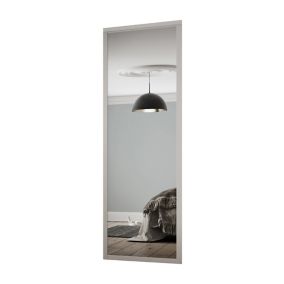 Contemporary Shaker Mirrored Dove grey 1 door Sliding Wardrobe Door kit (H)2260mm (W)610mm