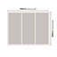 Contemporary Shaker Mirrored Dove grey 3 door Sliding Wardrobe Door kit (H)2260mm (W)1680mm