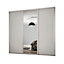 Contemporary Shaker Mirrored Dove grey 3 door Sliding Wardrobe Door kit (H)2260mm (W)2592mm