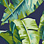 Contour Navy Palm leaves Smooth Wallpaper