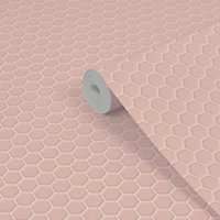 Contour Pink Tile effect Tile Smooth Wallpaper