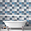 Contour Porches Blue Tile Wallpaper