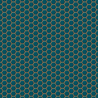 Contour Teal Hexagon lattice Tile effect Textured Wallpaper