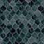 Contour Tegula Teal Copper effect Geometric Textured Wallpaper Sample