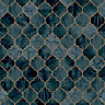 Contour Tegula Teal Geometric Copper effect Textured Wallpaper
