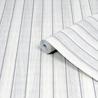 Contour White Panelled Smooth Wallpaper