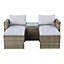 Cony Light brown Rattan effect 2 Seater Coffee table set