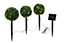 Coogee Green & black Topiary plastic grass ball Solar-powered Integrated LED Outdoor Stake light