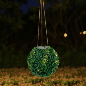 Coogee Green Topiary plastic grass ball Solar-powered Integrated LED Outdoor Pendant lamp
