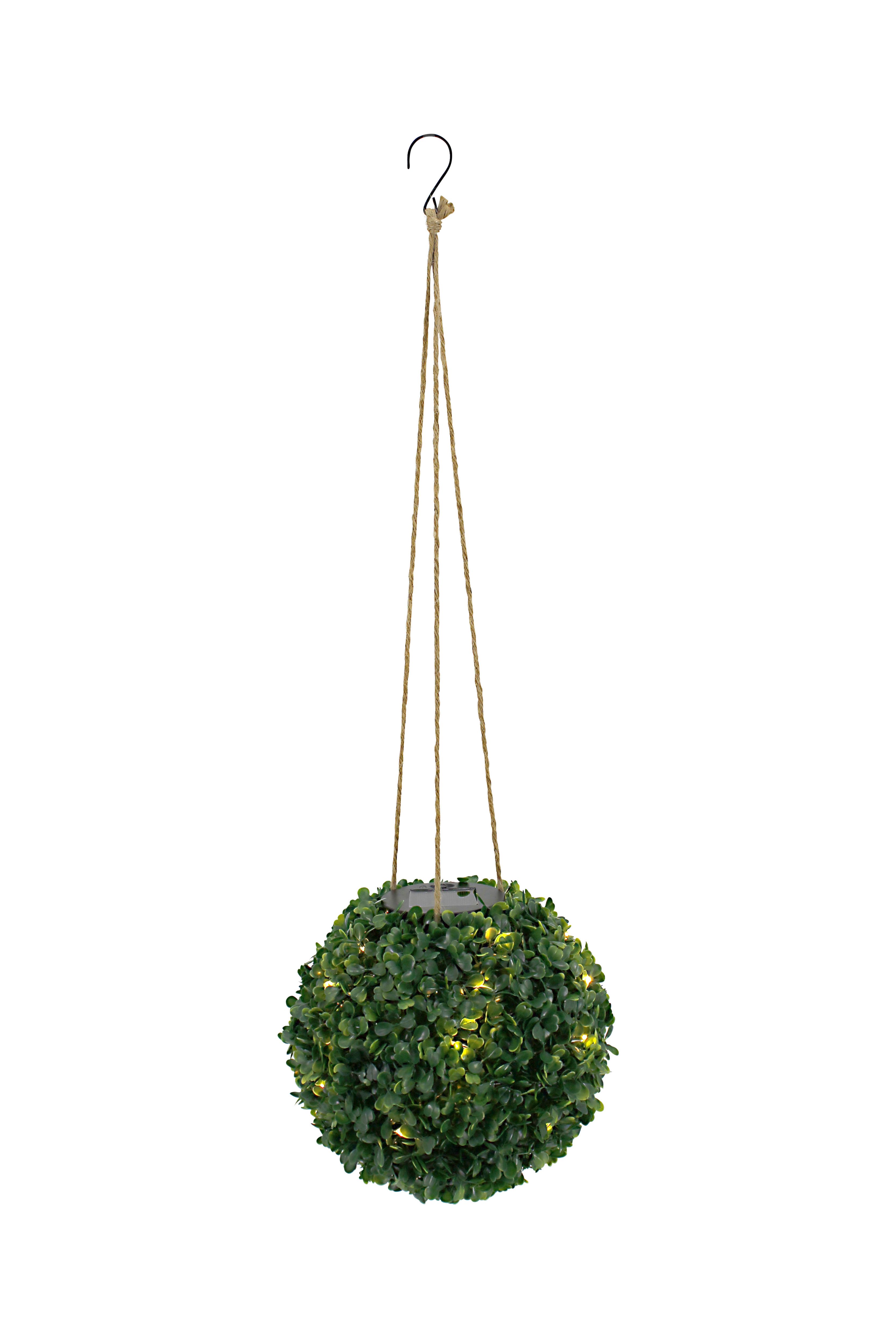 Coogee Green Topiary plastic grass ball Solar-powered Integrated LED Outdoor Pendant lamp
