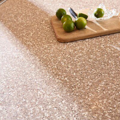 Cooke & Lewis 34mm Permian Beige & brown Resin Round edge Kitchen Worktop, (L)3000mm