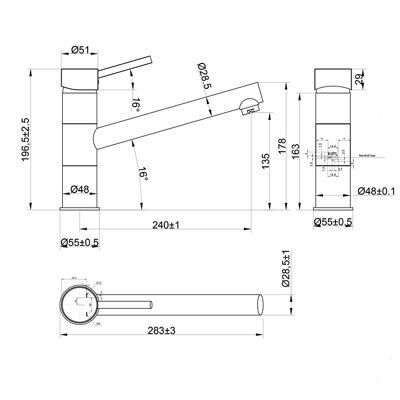 Cooke & Lewis Acroy Chrome effect Kitchen Monobloc Tap