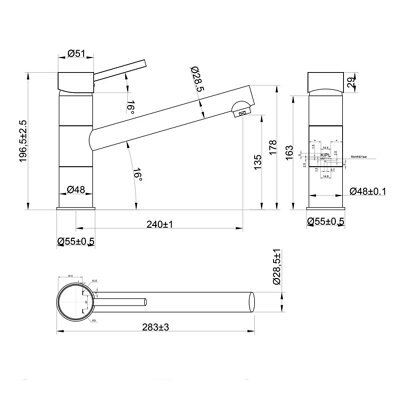 Cooke & Lewis Acroy Nickel effect Kitchen Monobloc Tap
