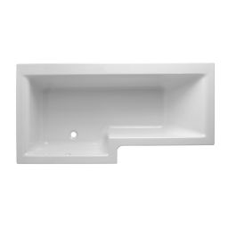 Cooke & Lewis Adelphi Acrylic Left-handed L-shaped Shower Bath (L)1675mm (W)850mm
