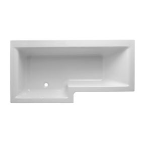 Cooke & Lewis Adelphi Acrylic Left-handed L-shaped White Shower 0 tap hole Bath (L)1675mm (W)850mm