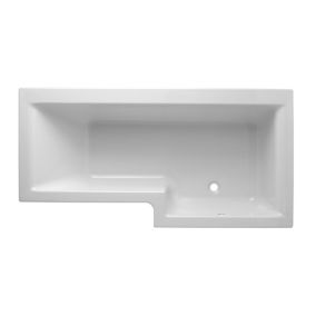 Cooke & Lewis Adelphi Acrylic Right-handed L-shaped White Shower 0 tap hole Bath (L)1675mm (W)850mm