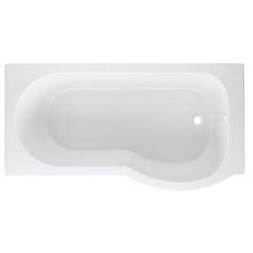 Cooke & Lewis Adelphi Acrylic Right-handed P-shaped Shower Bath (L)1495mm (W)800mm