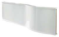 Cooke & Lewis Adelphi Gloss White Left-handed Curved Front Bath panel (H)51cm (W)167.5cm