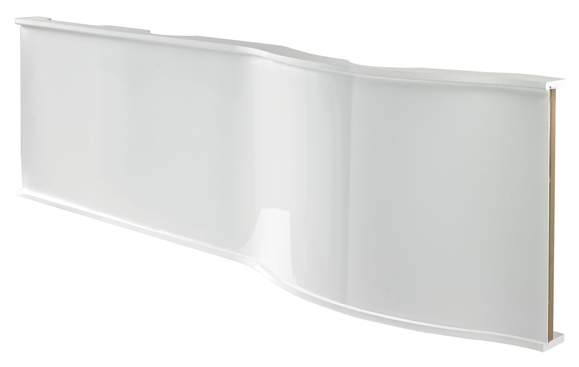 Cooke & Lewis Adelphi Gloss White Left-handed Curved Front Bath panel ...