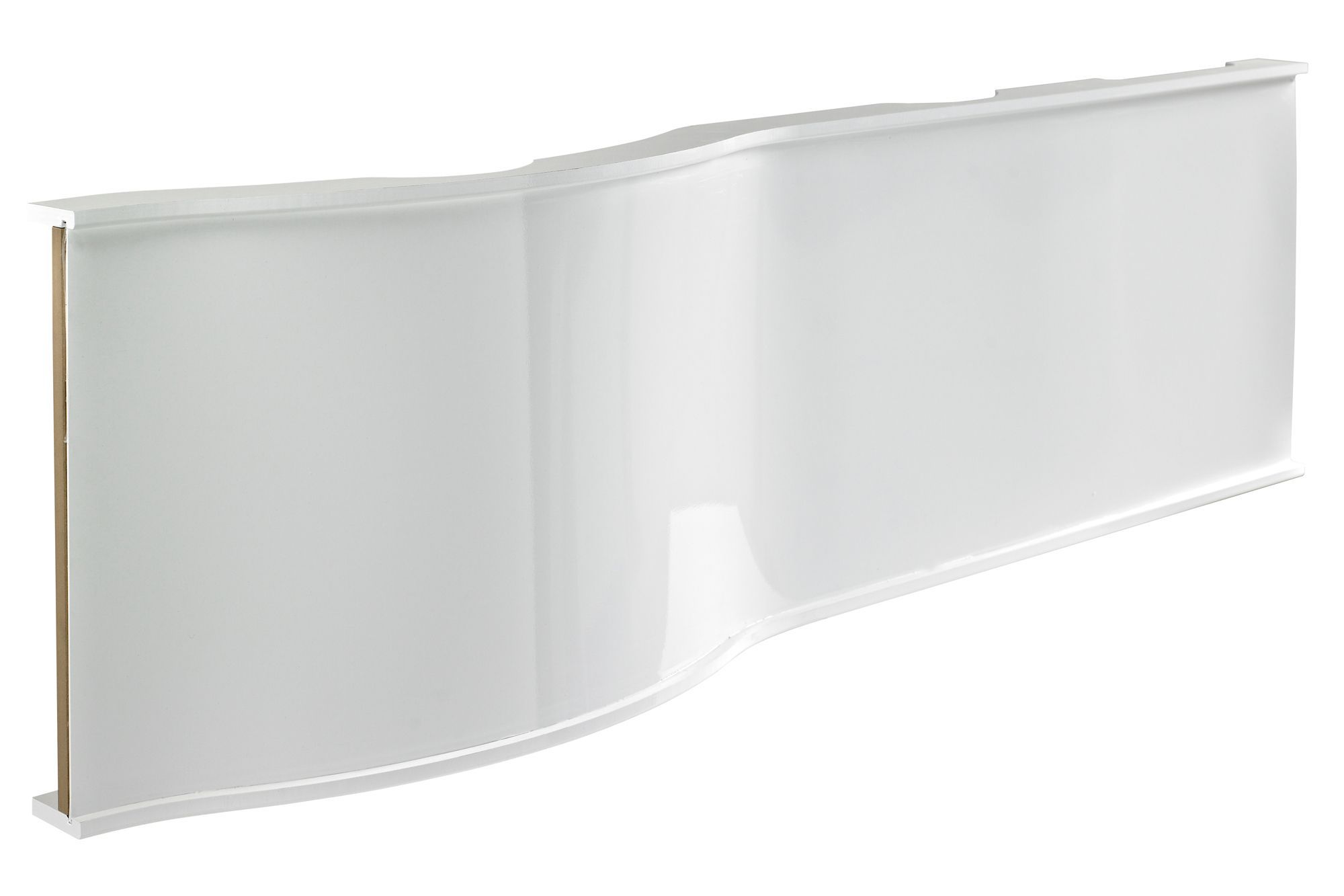 Cooke & Lewis Adelphi Gloss White Right-handed Curved Front Bath panel ...