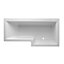 Cooke & Lewis Adelphi L-shaped Shower Bath, panel & screen set, (L)1675mm (W)850mm