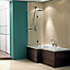 Cooke & Lewis Adelphi Supercast acrylic Left-handed L-shaped White Shower 0 tap hole Bath (L)1675mm (W)850mm