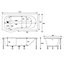 Cooke & Lewis Adelphi Supercast acrylic Left-handed P-shaped Shower Bath (L)1675mm (W)850mm