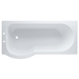 Cooke & Lewis Adelphi Supercast acrylic Left-handed P-shaped Shower Bath (L)1675mm (W)850mm