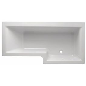 Cooke & Lewis Adelphi Supercast acrylic Right-handed L-shaped Shower Bath (L)1675mm (W)850mm