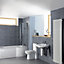 Cooke & Lewis Adelphi White Acrylic P-shaped Shower Bath (L)1675mm (W)850mm