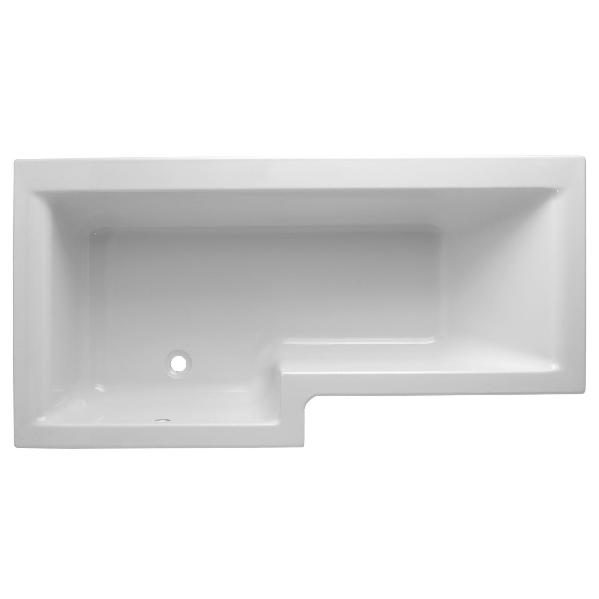 Cooke & Lewis Adelphi White Left-handed Shower Bath, panel, screen & air spa set with 12 jets