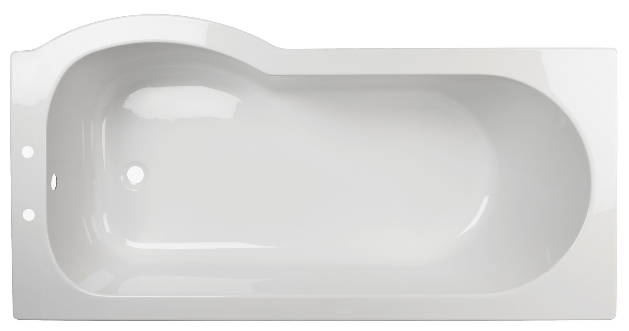 Cooke & Lewis Adelphi White Oval Right-handed Bath with 0 Tap holes (L)167.5cm (W)85cm