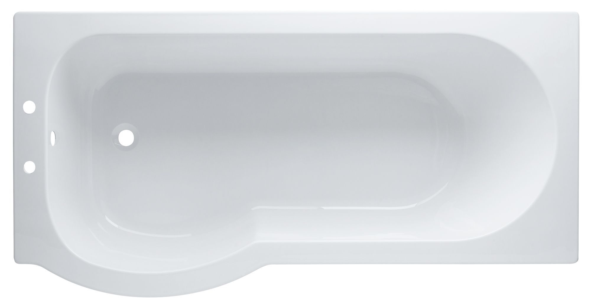 Cooke & Lewis Adelphi White Supercast acrylic P-shaped Shower Bath (L)1675mm (W)850mm