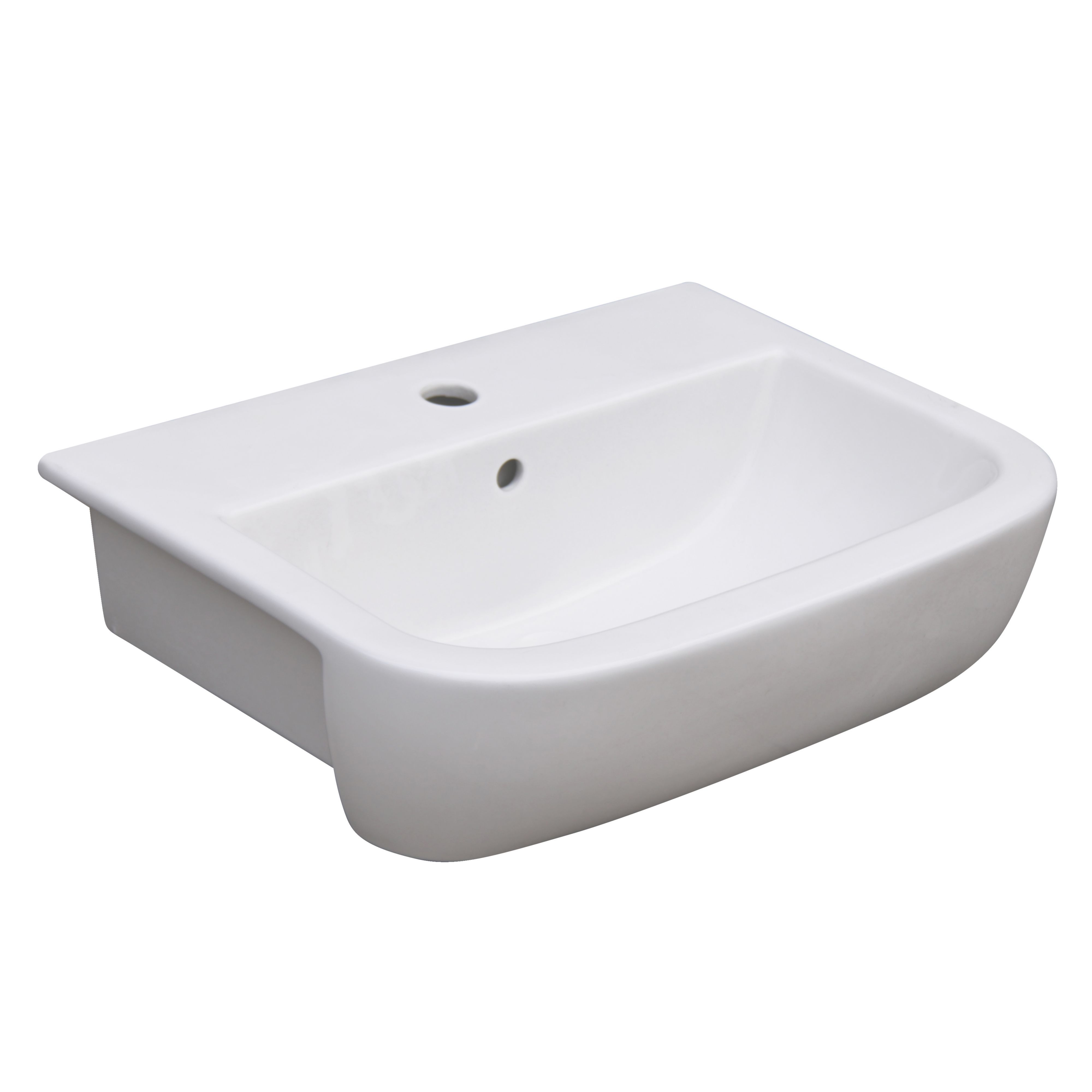 Cooke & Lewis Affini Gloss White Square Semi-recessed Basin (W)56cm