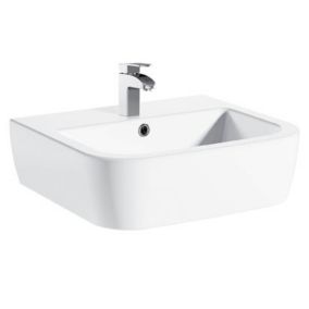 Cooke & Lewis Affini White Square Wall-mounted Cloakroom Basin (W)40.5cm