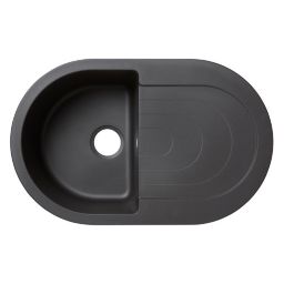 Cooke & Lewis Agnesi Black Composite quartz 1 Bowl Sink & drainer